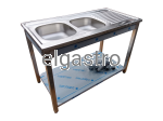 Zlew dwukomorowy 120x60x85 półka syfon gratis 