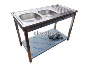 Zlew dwukomorowy 120x60x85 półka syfon gratis 
