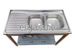 Zlew dwukomorowy 120x60x85 półka syfon gratis 