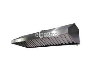 Okap gastronomiczny przyścienny trapezowy łapacze tłuszczu 2000x700x400mm     