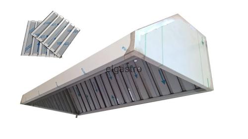 Okap gastronomiczny przyścienny trapezowy łapacze tłuszczu 1100x700x400mm 