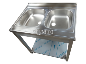 Zlew dwukomorowy 80x60x85 półka syfon gratis