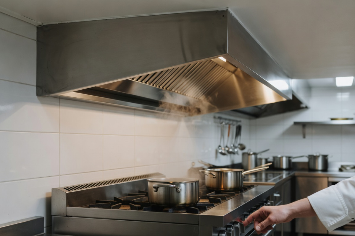 Kiedy skośna konstrukcja okapu naprawdę pomaga w niskiej kuchni gastronomicznej